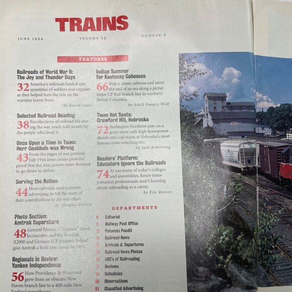 Trains Magazine of Railroading u June 1994 Vol 54 No 6 Troop Train Stories - Picture 6 of 12